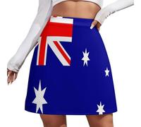Mini Falda Mujer - Falda Corta Sexy De Cintura Alta, Estilo Patriótico Y Bandera De Australia, Verano Y Otoño, Australia, S-4Xl