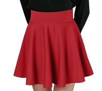 Mini falda roja mujer media falda resplandor sol falda plisada mujer encaje asimétrico alto bajo, RD2., S
