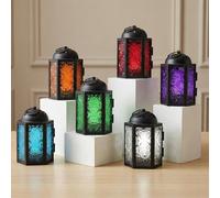Mini Farol marroquí de Metal pequeño de 4,5 Pulgadas, portavelas Decorativo para centros de Mesa, decoración Interior del hogar, Patio al Aire Libre, Bodas, Surtido, Juego de 6