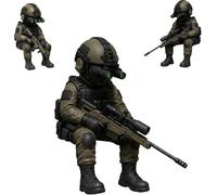 Mini figura de soldado, mini estatua táctica de soldado, figura realista de las fuerzas armadas, modelo de escritorio de francotirador militar, decoración de habitación del hogar, regalo de colección