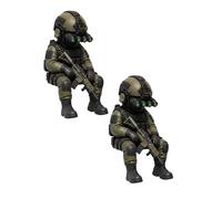 Mini figura táctica de soldado, escultura de las fuerzas especiales armadas, figura de acción de operador sentado, mini figuras realistas de soldado militar, coleccionable de soldado del ejército para