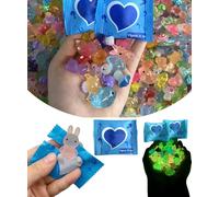 Mini figuras de animales deresina que brillan en la oscuridad, bolsa sorpresa de animales misteriosos deresina, mini animaless luminosos deresinas para regalos defiesta, rellenos debolsas (100pcs)