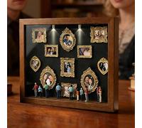 Mini Figuras De Museo De Nosotros, Pequeño Marco De Vitrina De Museo De Bricolaje, Mini Figura Decorativa En Kit para Ensamblar para Bodas, Cumpleaños, Fotos De Museos con Luces