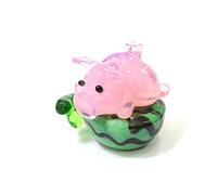 Mini Figurita De Cerdo De Cristal Rosa Creativa, Adorno De Animal, Decoración De Navidad, Regalos Para Niños,Multicolor,alrededor De 2,8 Cm