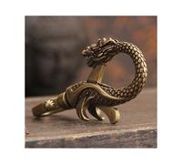 Mini figurita retro de latón de dragón Mini estatua Escultura Llavero Pequeño adorno Decoración de escritorio para casa Llavero Pequeño adorno
