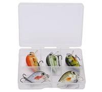 Mini Fishing Lures 5 Pcs Kit | Realistic Crankbait Hard Baits for Freshwater/Saltwater | Slow Sinking Action with 3D Eyes | ABS Plastic Lure Set with Storage Box (5PCS (Style Three))