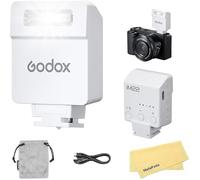 Mini Flash Godox iM22 para cámara, ultraportátil, Blanco, para Canon, Sony, Nikon, Fuji, Panasonic, Olympus, Pentax. Reciclaje rápido en 3 s, Salida Ajustable de 5 Niveles, Carga rápida de 470 mAh