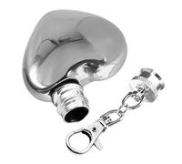 Mini Flasque Cœur Porte-clés - Acier Inoxydable 30 ml | Flacon Vin Étanche De Poche | Pour Mariage Concert Voyageurs Collectionneurs Événements Sportifs Randonnée Camping Pique-Nique Plage Vacances