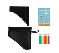 Mini flauta de pan portátil Flauta de pan 16 tubos C llave Panpipe ABS fila tradicional instrumento musical viento madera con agujero(Black Pipes)