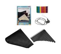 Mini flauta de Pan portátil Flauta de Pan 16 tubos, flauta con llave G-A2, ABS, instrumento viento madera tradicional, Mini portátil plástico(Black)