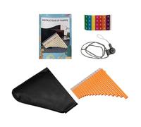 Mini flauta de Pan portátil Flauta de Pan 16 tubos, flauta con llave G-A2, ABS, instrumento viento madera tradicional, Mini portátil plástico(Orange)