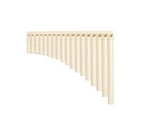 Mini flauta de Pan portátil Flauta de Pan 18 tubos instrumento pipa clave C for estudiantes principiantes Mini flauta portátil plástico(Beige)