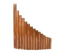 Mini flauta de pan portátil Flauta de Pan bambú, 15 pipas, llave G, flauta portátil, mano izquierda derecha, adultos, principiantes, práctica, instrumento viento madera tradicional(Brown Left-Hand)