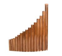Mini flauta de pan portátil Flauta de Pan bambú, 15 pipas, llave G, flauta portátil, mano izquierda derecha, adultos, principiantes, práctica, instrumento viento madera tradicional(Brown Right-Hand)