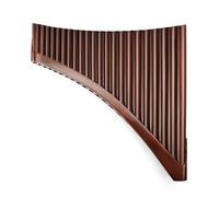 Mini flauta de Pan portátil Flauta de Pan marrón con llave G, 22 tubos, flauta bambú tradicional for viento madera, fácil transportar, sin fondo, hecha a mano Ángel(Brown-Right-BIG)