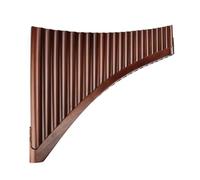 Mini flauta de Pan portátil Flauta de Pan marrón con llave G, 22 tubos, flauta bambú tradicional for viento madera, fácil transportar, sin fondo, hecha a mano Ángel(Brown-Left-BIG)