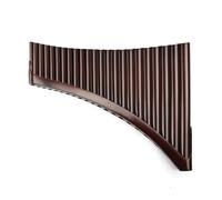 Mini flauta de Pan portátil Flauta de Pan marrón con llave G, 22 tubos, flauta bambú tradicional for viento madera, fácil transportar, sin fondo, hecha a mano Ángel(Brown-Right-SMALL)