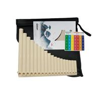 Mini flauta de pan portátil Panpipe-instrumento de viento ABS hecho a mano, 18 flautas Pan, Portabl for estudiantes, instrumentos musicales folclóricos, Mini flauta portátil plástico(White suit)