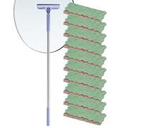 Mini Floor Mop - PP ABS Stainless Steel 115 cm, Dust Cleaning Tool, Reusable Cloths | Flat Flexible Head, Long Handle, Home Cleaning For Kitchen, Bedroom, Living Room, Toilet