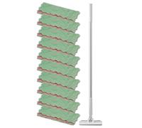 Mini Floor Mop - PP ABS Stainless Steel 115 cm, Dust Cleaning Tool, Reusable Cloths | Flat Flexible Head, Long Handle, Home Cleaning For Kitchen, Bedroom, Living Room, Toilet