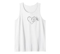 Mini Flor de Corazón Floral Camiseta sin Mangas