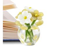 Mini flores de y jarrón | Ramo artificial - Flores pequeñas | para el Día de la Madre, bodas, hogar, oficina, centros de mesa