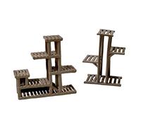 Mini Flower Rack 1:64 Scale, Resin Plant Stand for Dollhouse Miniature Garden Scene Decor, Small Plant Holder Display Shelf (1.1 Inch)
