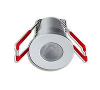 Mini foco LED empotrable de 3 W, 3000 K, blanco cálido, regulable, aluminio, IP65, resistente al agua, iluminación interior y exterior (plata, individual con fuente de alimentación)
