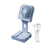 Mini Foldable Handheld Fan with Phone Stand, Portable USB Rechargeable Desk Cooler, Adjustable Speed Pocket Fan for Outdoor Travel Sports, Beach, Camping and Hiking