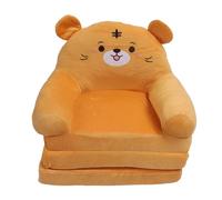Mini Folding Sofa with Plush Fabric and Cartoon Pattern, Foldable Couch for Toddlers, Open for Rest and Reading, Multifunctional and Portable (Triple Layer)
