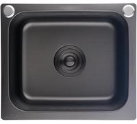 Mini fregadero de cocina de acero inoxidable, diseño de barra negra integrada (38 x 32 x 20 cm) para uso en estudio de esquina, ahorra espacio, ideal para bares y cafeterías en casa.