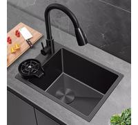 Mini fregadero de cocina de acero inoxidable, moderno fregadero lateral con bandeja y grifo, para lavandería, balcón, jardín