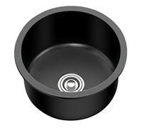 Mini Fregadero Fregadero Redondo Negro De Cocina Fregadero De RV Fregadero De Barra De Isla Central Instalación sobre/Debajo del Mostrador (Color : Nero, S : 32 * 32 * 22cm)