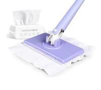 Mini fregona automática manos libres con cambio de tela, mopa plana giratoria de 360° con agarre a presión, mopa húmeda y seca compatible con toallas reutilizables, para limpieza de paredes de suelos