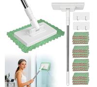 Mini fregona con Cambio automático de paños, Fregona con Sistema de sujeción a presión, Mopa de Limpieza de Suelo con Sistema de sujeción a presión, Mopa Plana Manos Libres para Limpiar Suelos