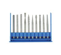 Mini fresa de carburo Tivoly de 3 mm de diámetro (estuche de 10 piezas)