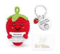Mini Fresa Positiva Divertida Muñeca, Juguetes Peluche Punto Lindo Pocket Hug Adornos Positivos para el Hogar Regalo Divertidos para Mujeres Hombres Novia Novio Amigo Familia