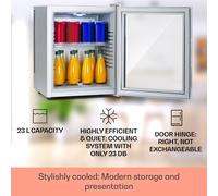Mini frigorífico Brooklyn 24 puerta de cristal estante LED Klarstein
