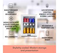 Mini frigorífico Brooklyn 42 puerta de cristal estante LED Klarstein