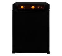 Mini Frigorífico Trivalente 43L para Autocaravana, Camper o Caravana - Gas, 12V y 220V | Puerta Reversible | Silencioso | Estantes Ajustables | Nevera Compacta Negra