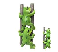 Mini Frog Figurines - Frog Climbing Ladder Sculpture, Resin Climbing Frogs Garden Statue on Ladder, Cute Outdoor Garden Decor Sculpture for Yard Flower Bed Balcony Planter | Lawn Plant Decoration Use