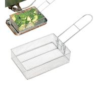 Mini Fry Basket - Stainless Steel, 6,89 x 4,72 x 1,97 in Fryer Strainer Foldable Design | Durable And Multi-Purpose Food Strainer, Kitchen Tool For Cooking, Camping, Picnics, And BBQs