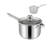 Mini Fryer - Stainless Steel Pot | Mini Deep Frying Pan with Basket for Home Kitchen, Camping for Picnics Parties, Cooking Fish Features, Chicken Fryer Basket Usage