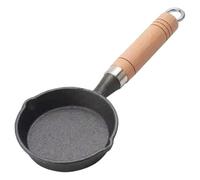 Mini Frying Pan, Deepened Non-Stick Skillet With Wooden Handle, Small Anti-Scald Egg Pan, Compact Cookware, Made From Cast Iron Material, 4.33x1.18in/4.72x2.76in