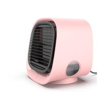 Mini fuente de agua, enfriador Artic, Ozzi Cool 3 velocidades de ventilación, tanque de agua de 300 ml para una ventilación más fresca, filtro de algodón mejorado, luces coloridas(Pink)