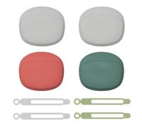 Mini Funda Auriculares Set,4 PCS Fundas Funda Auriculares Funda Cascos Inalambricos de Silicona con 4 Lazos de Cable de Silicona para Auriculares Cable USB Artículos Pequeños