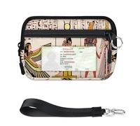 Mini funda con cremallera para tarjetas de jeroglíficos egipcios, dioses, para mujeres y hombres, con ventana de identificación, jeroglíficos egipcios, dioses, cartera portátil, ligera, pequeña, con