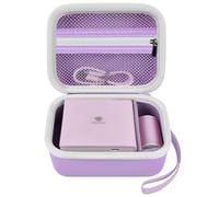 Mini funda para impresora Nelko PM230/para Memoking T02/para PRAOAHEI/para Phomemo M02/T02/M02S/M02S/M02 Pro/Q30S/M02X impresora de pegatinas para papel térmico, cable USB (solo caja), color morado