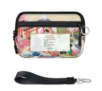 Mini funda para tarjetas con cremallera para mujeres y hombres, con ventana de identificación, cartera japonesa, portátil, ligera, pequeña, con cremallera, organizador de tarjetas
