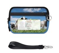 Mini funda para tarjetas con cremallera para mujeres y hombres, con ventana de identificación, lindas vacas, cartera, portátil, ligera, pequeña, con cremallera, organizador de tarjetas